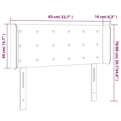 Testiera a LED Blu Scuro 83x16x78/88 cm in Velluto | homemem39