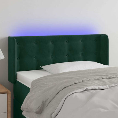 Testiera a LED Verde scuro 93x16x78/88 cm in Velluto