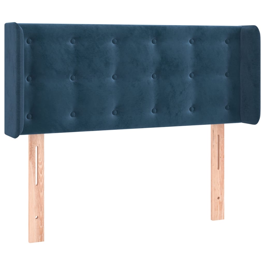 Dark Blue LED Headboard 93x16x78/88 cm in Velvet