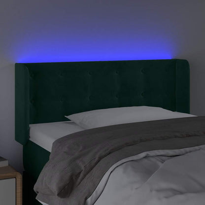 Testiera a LED Verde Scuro 103x16x78/88 cm in Velluto