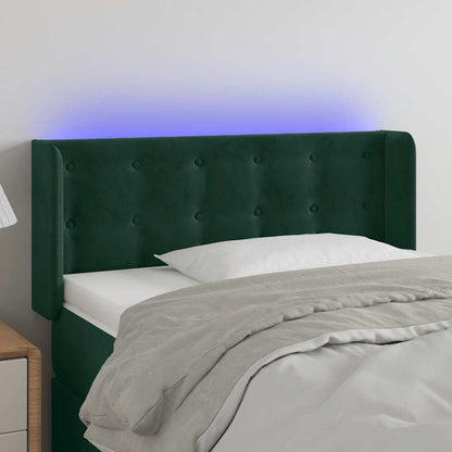 Testiera a LED Verde Scuro 103x16x78/88 cm in Velluto