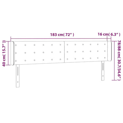 Testiera a LED Blu Scuro 183x16x78/88 cm in Velluto | homemem39