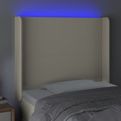 Testiera a LED Crema 103x16x118/128 cm in Similpelle
