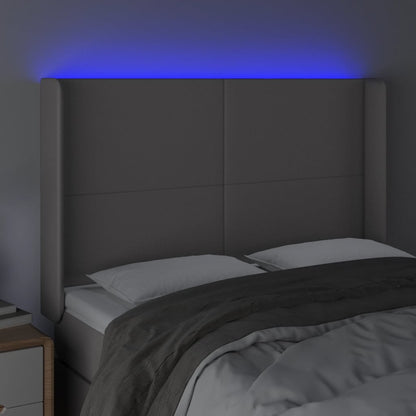 Testiera a LED Grigio 147x16x118/128cm in Similpelle