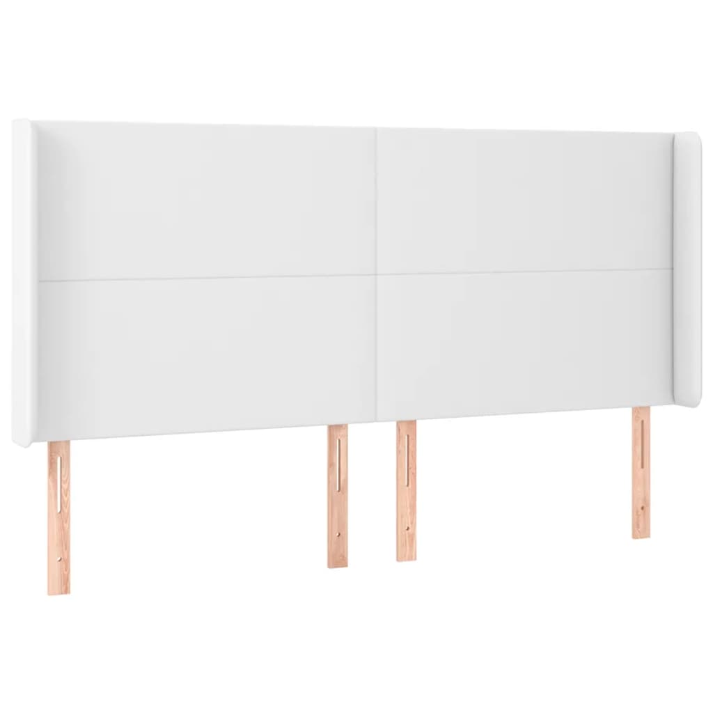 Testiera a LED Bianco 163x16x118/128 cm in Similpelle | homemem39