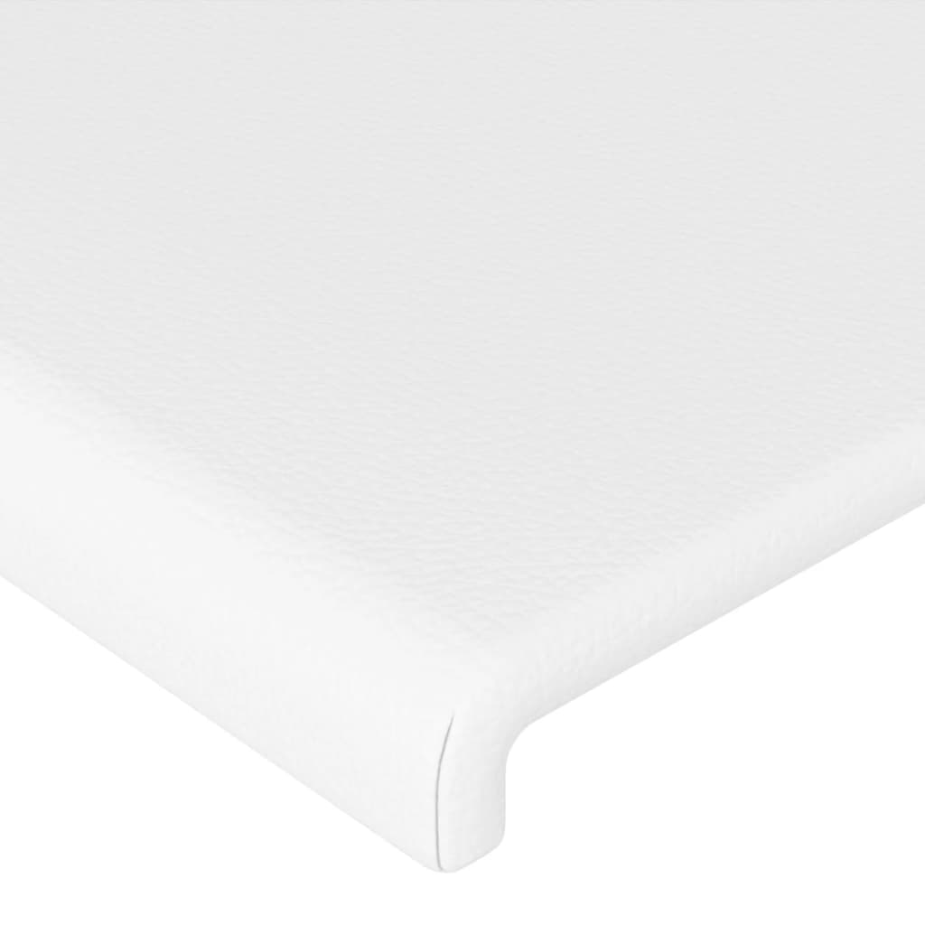 Testiera a LED Bianco 163x16x118/128 cm in Similpelle | homemem39