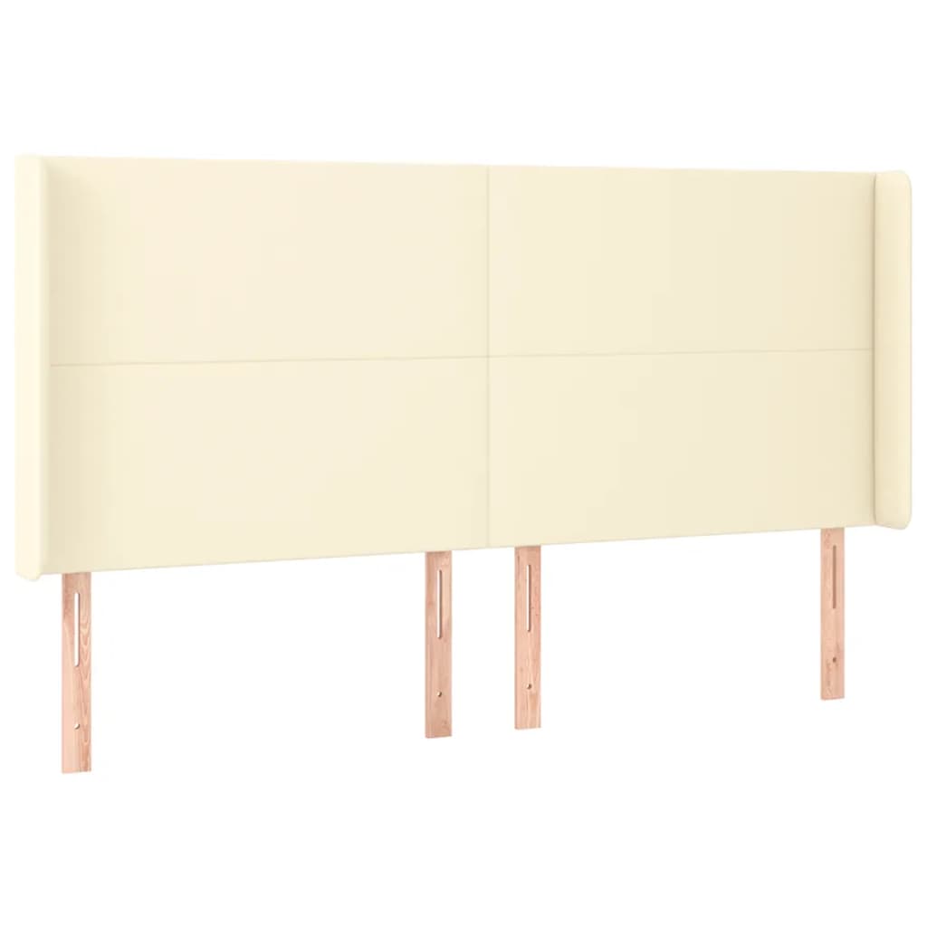 Testiera a LED Crema 183x16x118/128 cm in Similpelle | homemem39
