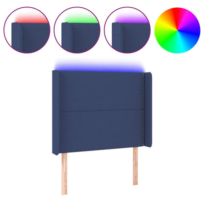 Testiera a LED Blu 103x16x118/128 cm in Tessuto
