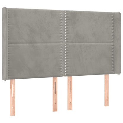 Testiera a LED Grigio Chiaro 147x16x118/128 cm in Velluto - homemem39