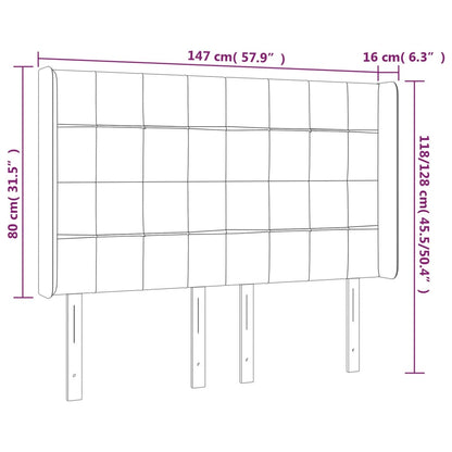 Testiera a LED MarroneScuro147x16x118/128cm inTessuto | homemem39
