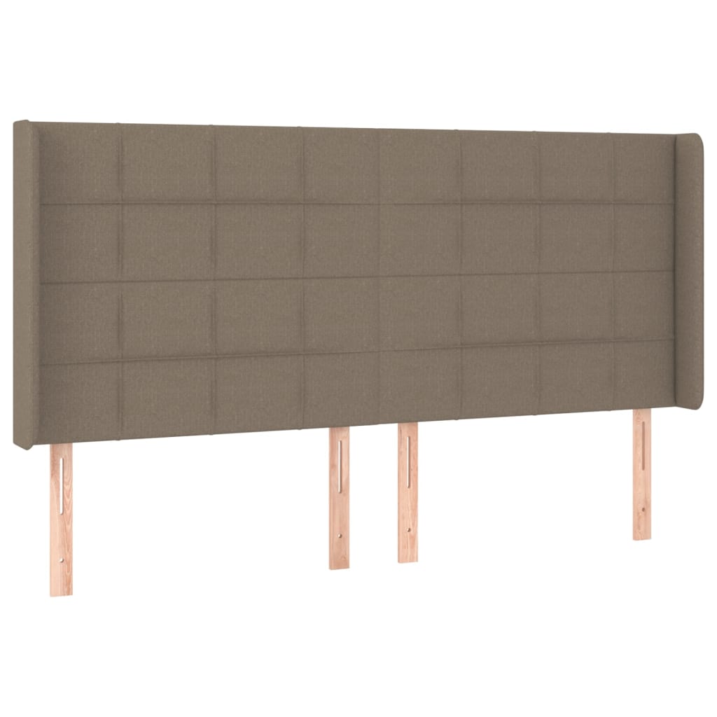 Testiera a LED Tortora 163x16x118/128 cm in Tessuto | homemem39