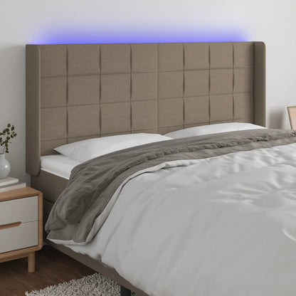 Testiera a LED Tortora 163x16x118/128 cm in Tessuto | homemem39
