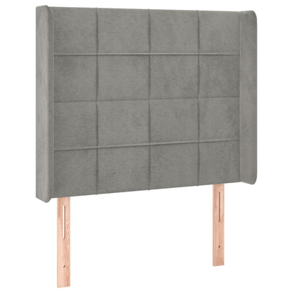 Testiera a LED Grigio Chiaro 103x16x118/128 cm in Velluto | homemem39
