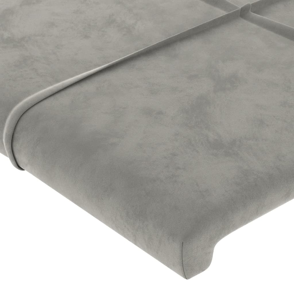 Testiera a LED Grigio Chiaro 103x16x118/128 cm in Velluto | homemem39