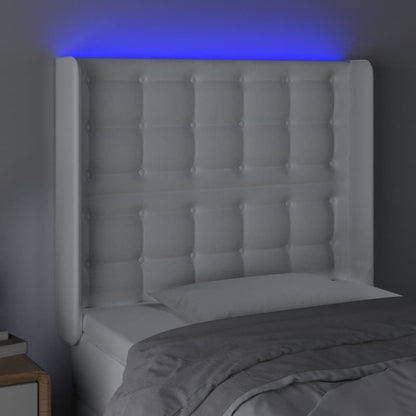 Testiera ad Orecchio Bianco 83x16x118/128 cm in Similpelle
