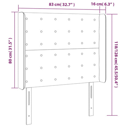 Testiera ad Orecchio Bianco 83x16x118/128 cm in Similpelle | homemem39