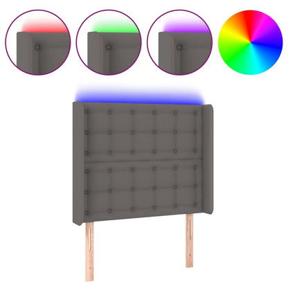 Testiera a LED Grigio 83x16x118/128 cm in Similpelle - homemem39