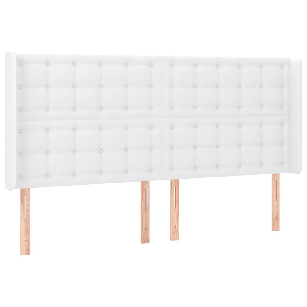 Testiera a LED Bianco 163x16x118/128 cm in Similpelle | homemem39