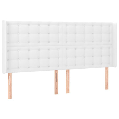 Testiera a LED Bianco 163x16x118/128 cm in Similpelle | homemem39