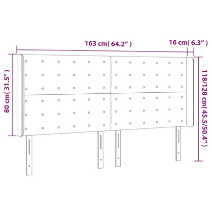 Testiera a LED Bianco 163x16x118/128 cm in Similpelle | homemem39