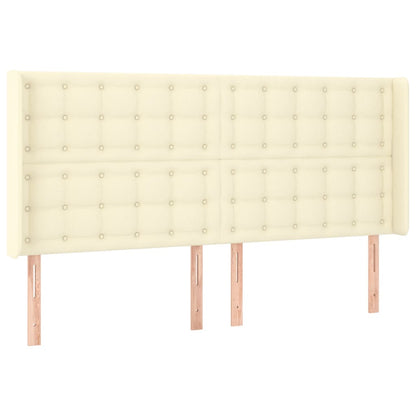 Testiera a LED Crema 203x23x118/128 cm in Similpelle - homemem39