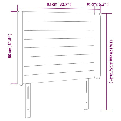 Testiera a LED Grigio Chiaro 83x16x118/128 cm in Tessuto
