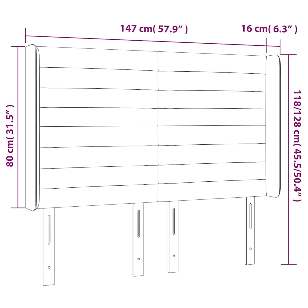 Testiera a LED Blu Scuro 147x16x118/128 cm in Velluto | homemem39