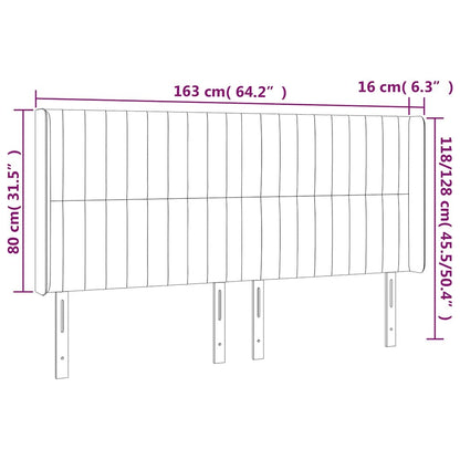 Testiera a LED Blu Scuro 163x16x118/128 cm in Velluto | homemem39