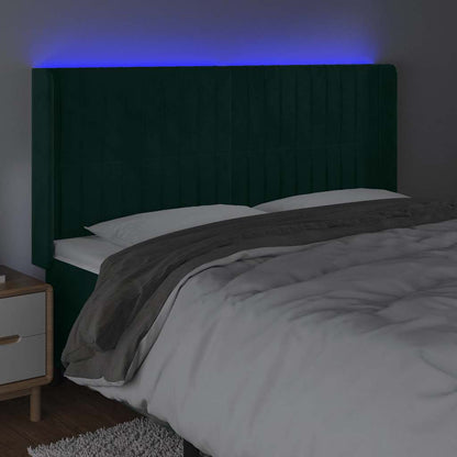 Testiera a LED Verde Scuro 183x16x118/128 cm in Velluto | homemem39