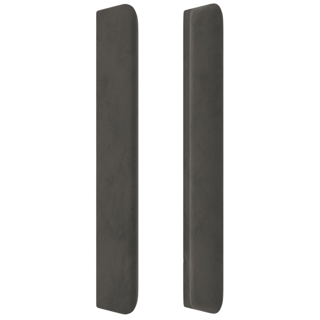 Testiera a LED Grigio Scuro 203x16x118/128cm in Velluto