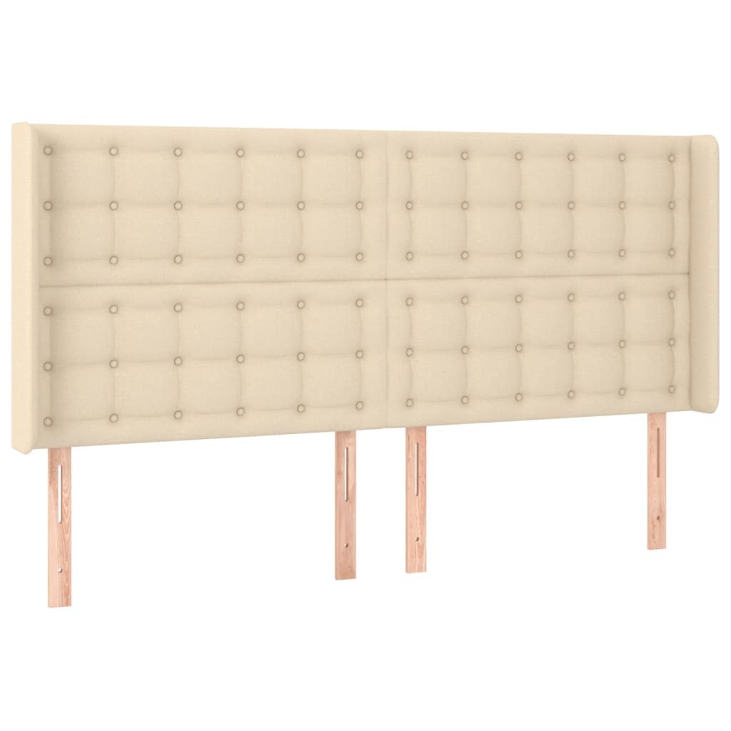 Testiera a LED Crema 163x16x118/128 cm in Tessuto | homemem39