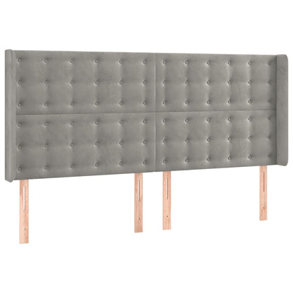 Testiera a LED Grigio Chiaro 163x16x118/128 cm in Velluto | homemem39