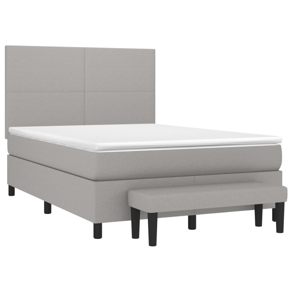 Giroletto a Molle con Materasso Grigio Chiaro 140x190cm Tessuto | homemem39