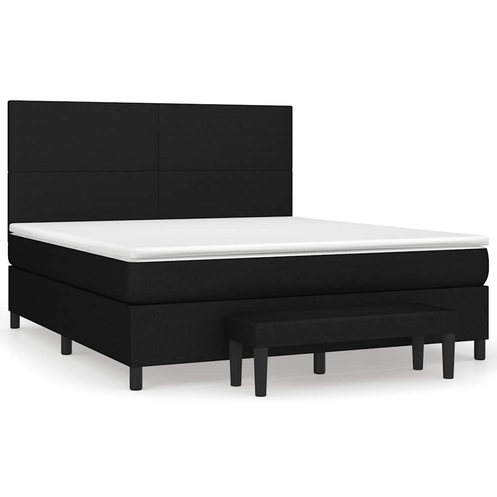 Giroletto a Molle con Materasso Nero 160x200 cm in Tessuto | homemem39