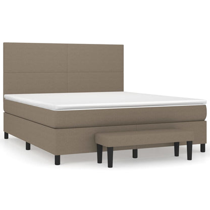 Spring bed frame with dove gray mattress 180x200 cm in fabric