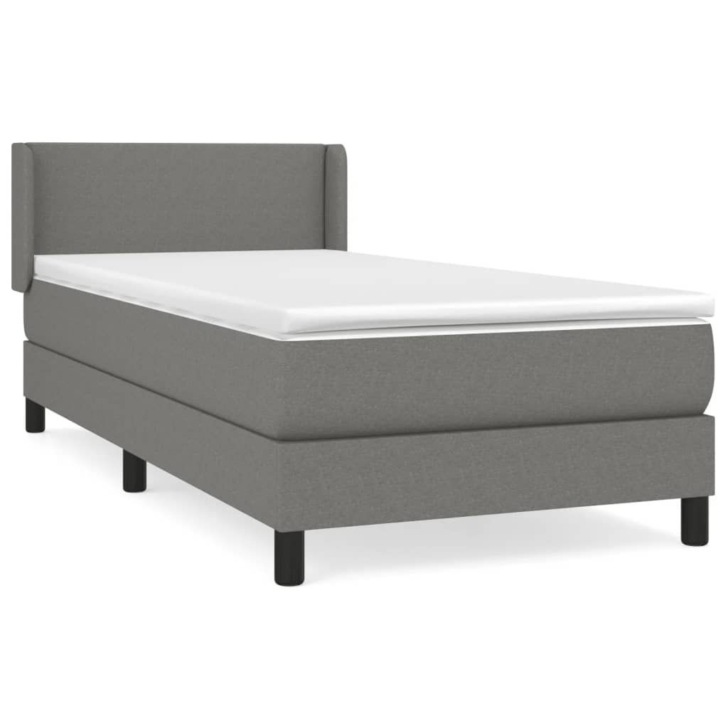 Giroletto a Molle con Materasso Grigio Scuro 80x200 cm Tessuto | homemem39