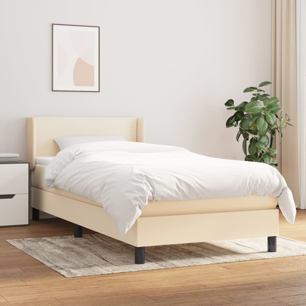 Giroletto a Molle con Materasso Crema 80x200 cm inTessuto | homemem39