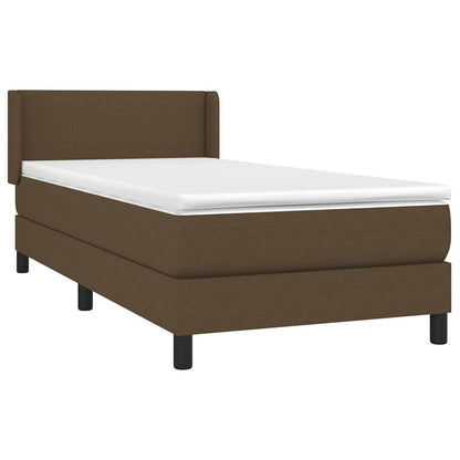 Giroletto a Molle con Materasso Marrone Scuro 100x200cm Tessuto
