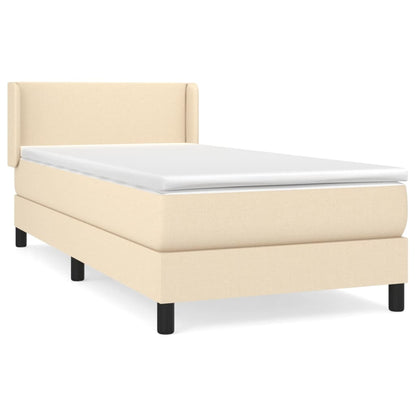 Giroletto a Molle con Materasso Crema 100x200 cm in Tessuto | homemem39