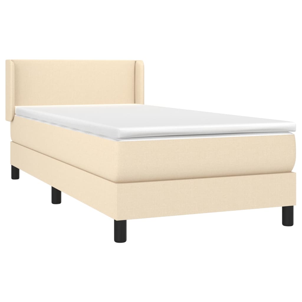 Giroletto a Molle con Materasso Crema 100x200 cm in Tessuto | homemem39