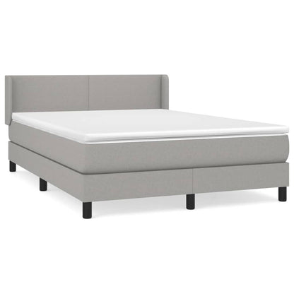 Giroletto a Molle con Materasso Grigio Chiaro 140x190cm Tessuto | homemem39