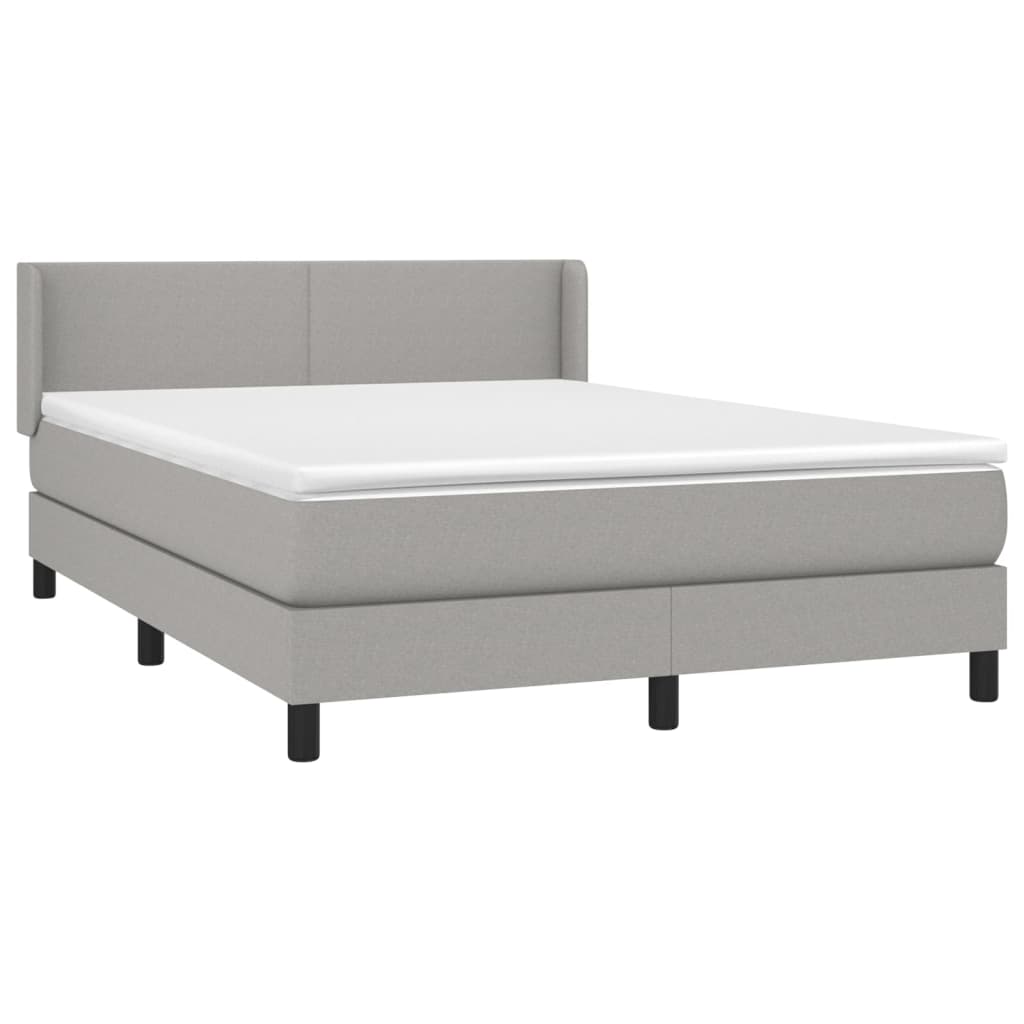 Giroletto a Molle con Materasso Grigio Chiaro 140x190cm Tessuto | homemem39