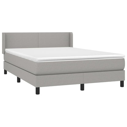 Giroletto a Molle con Materasso Grigio Chiaro 140x190cm Tessuto | homemem39