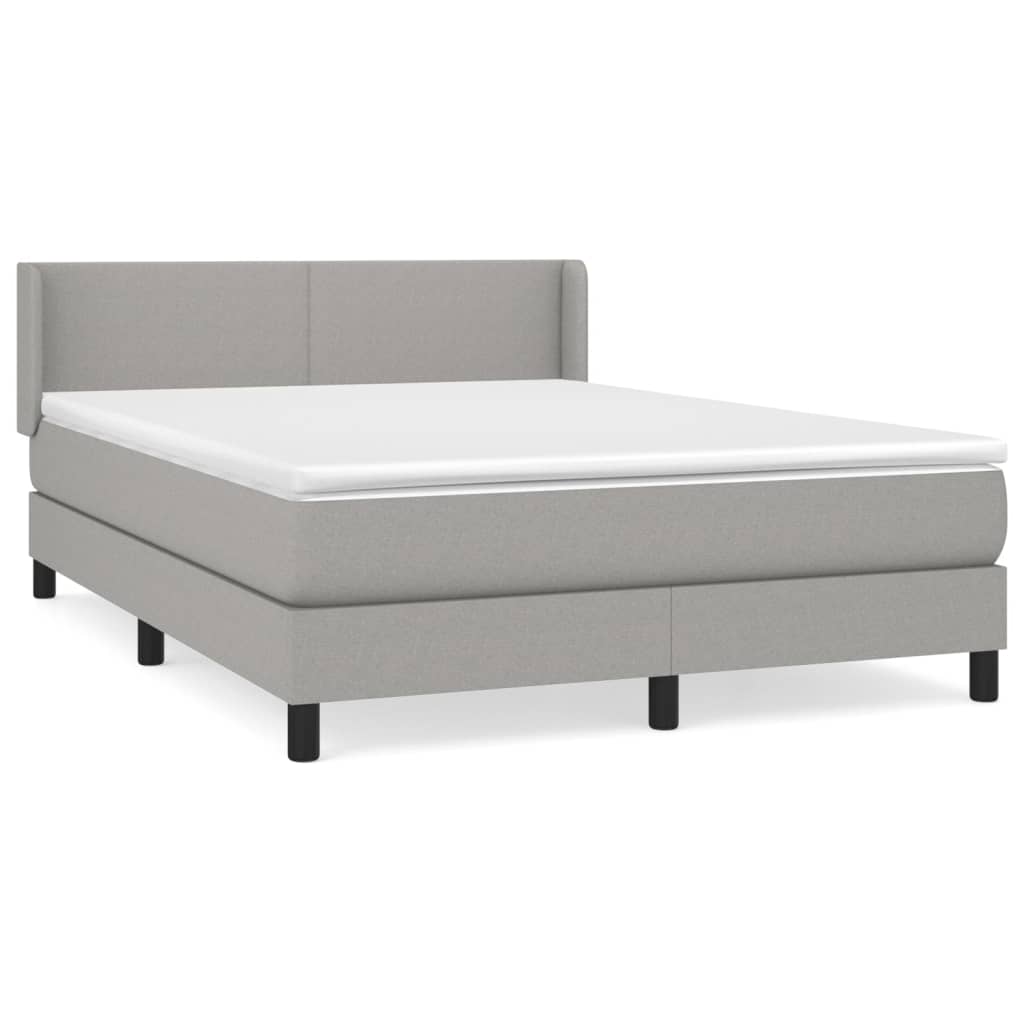 Giroletto a Molle con Materasso Grigio Chiaro 140x200cm Tessuto | homemem39