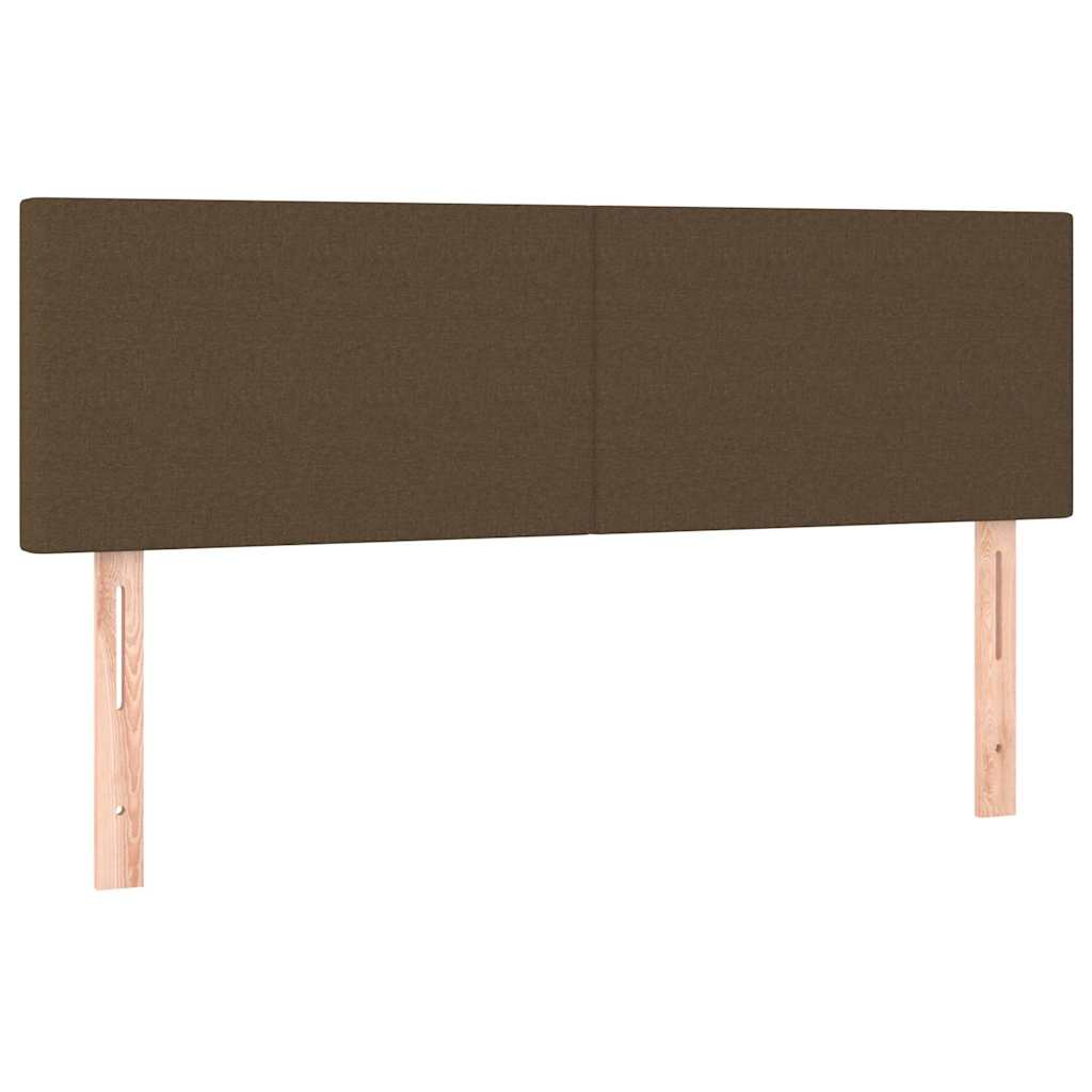 Giroletto a Molle con Materasso Marrone Scuro 140x200cm Tessuto