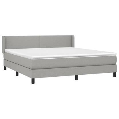 Giroletto a Molle con Materasso Grigio Chiaro160x200 cm Tessuto | homemem39
