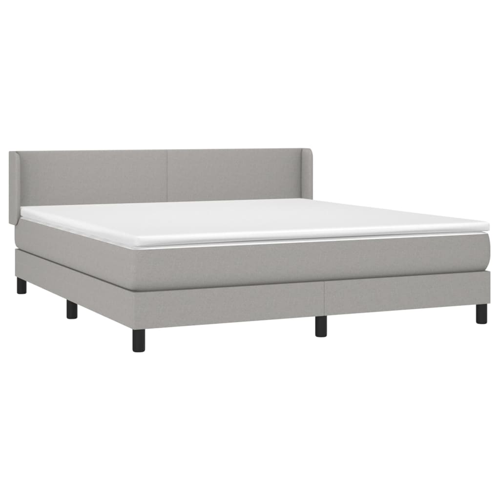 Giroletto a Molle con Materasso Grigio Chiaro180x200 cm Tessuto | homemem39