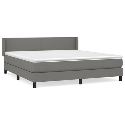 Giroletto a Molle con Materasso Grigio Scuro 180x200 cm Tessuto | homemem39