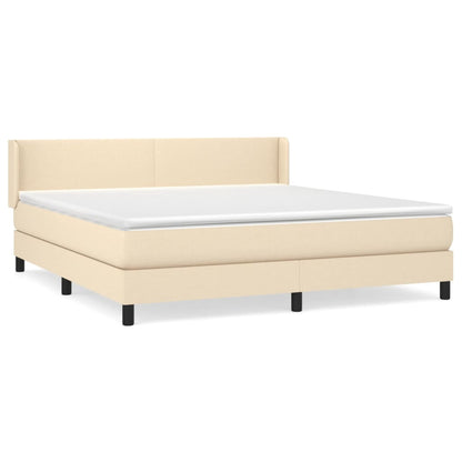 Giroletto a Molle con Materasso Crema 180x200 cm in Tessuto | homemem39