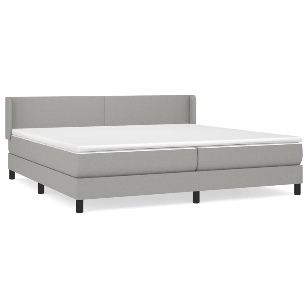 Giroletto a Molle con Materasso Grigio Chiaro 200x200cm Tessuto | homemem39